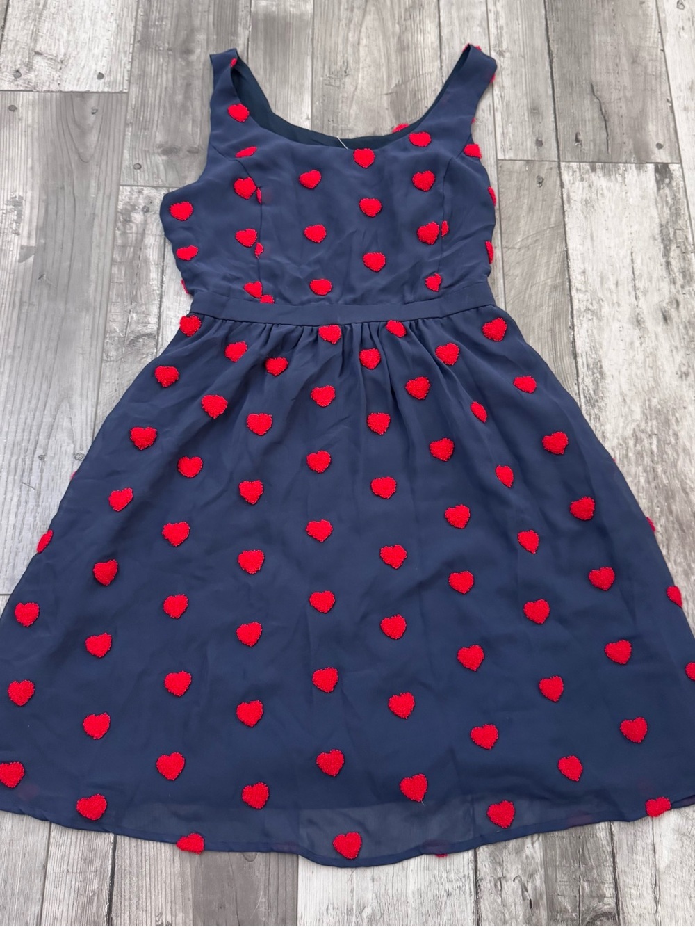 Modcloth "Hearts Aflutter" Dress Navy Blue Tank Medium